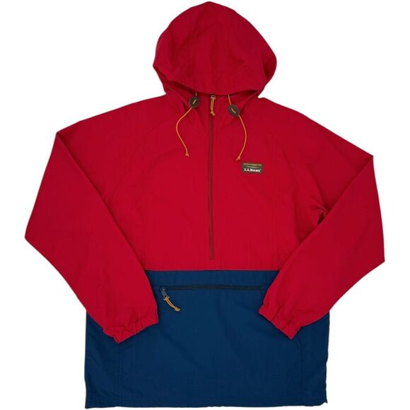 L.L. Bean Men's Mountain Classic Anorak Jacket Blue Red Colorblock Medium Tall - Picture 1 of 11